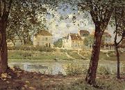 Village on the Banks of the Seine Alfred Sisley